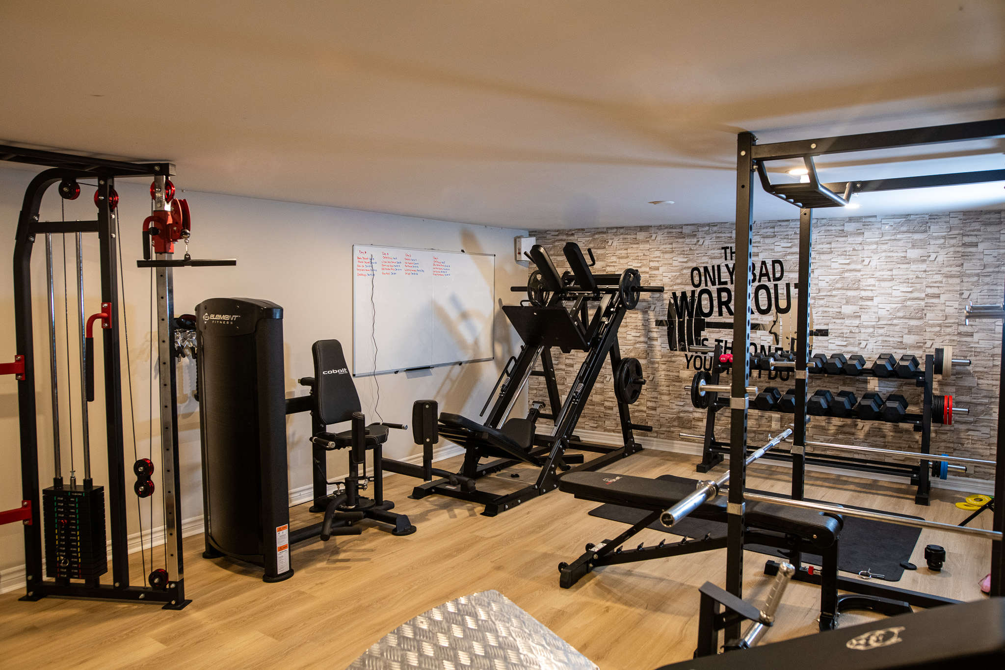 Wide view of the private EMPowered Fitness@Home studio